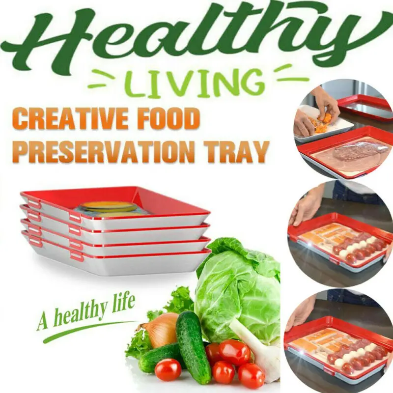 Creative Food Preservation Tray Healthy Kitchen Tools Storage Container Set 