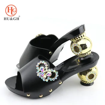 

Italian Women High Heels Shoes Sexy Lady Sandals Shoes New Arrival Rhinestone Decoration Wedding Shoes African Lady Party Shoes