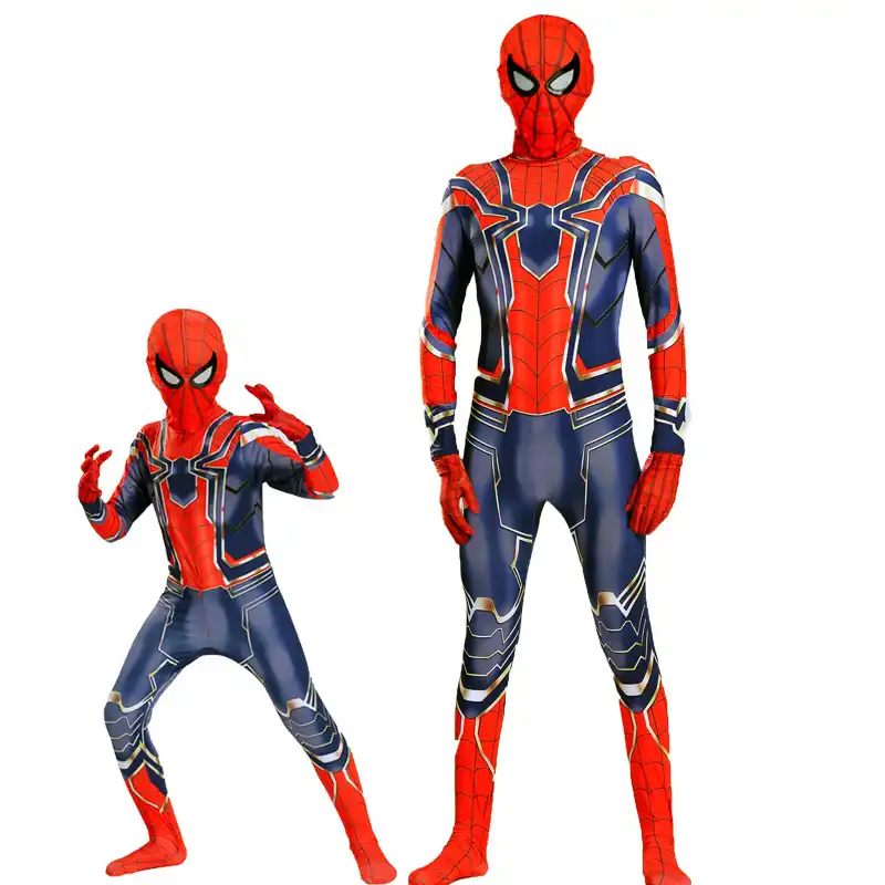 iron spiderman cosplay halloween costume for kids