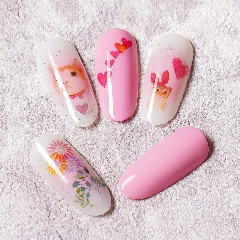 Nail Stickers on Nails Blooming Flower for Lavender Art Water Transfer Decals | Красота и здоровье