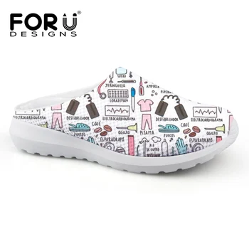 

doginthehole Women Outdoor Home Sandals Fashion Nursing design shoes Print on demand Slip-on Mesh Breathable falts slippers