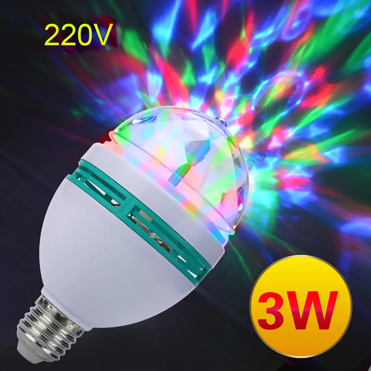 

E27 3W Colorful Auto Rotating RGB LED Bulb Stage Light Effect Party Lamp Disco Light for Home Decoration Lighting Lamps