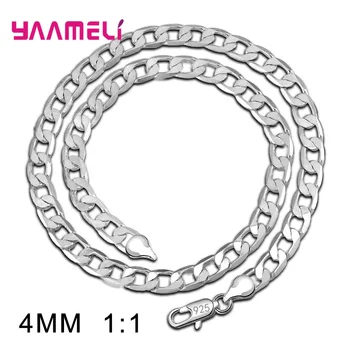

Top Selling 16"-24" 925 Silver Men's Fashion Necklace Thick Silver Chain Quality Trendy Jewelry Components Wholesale 4/6/8mm