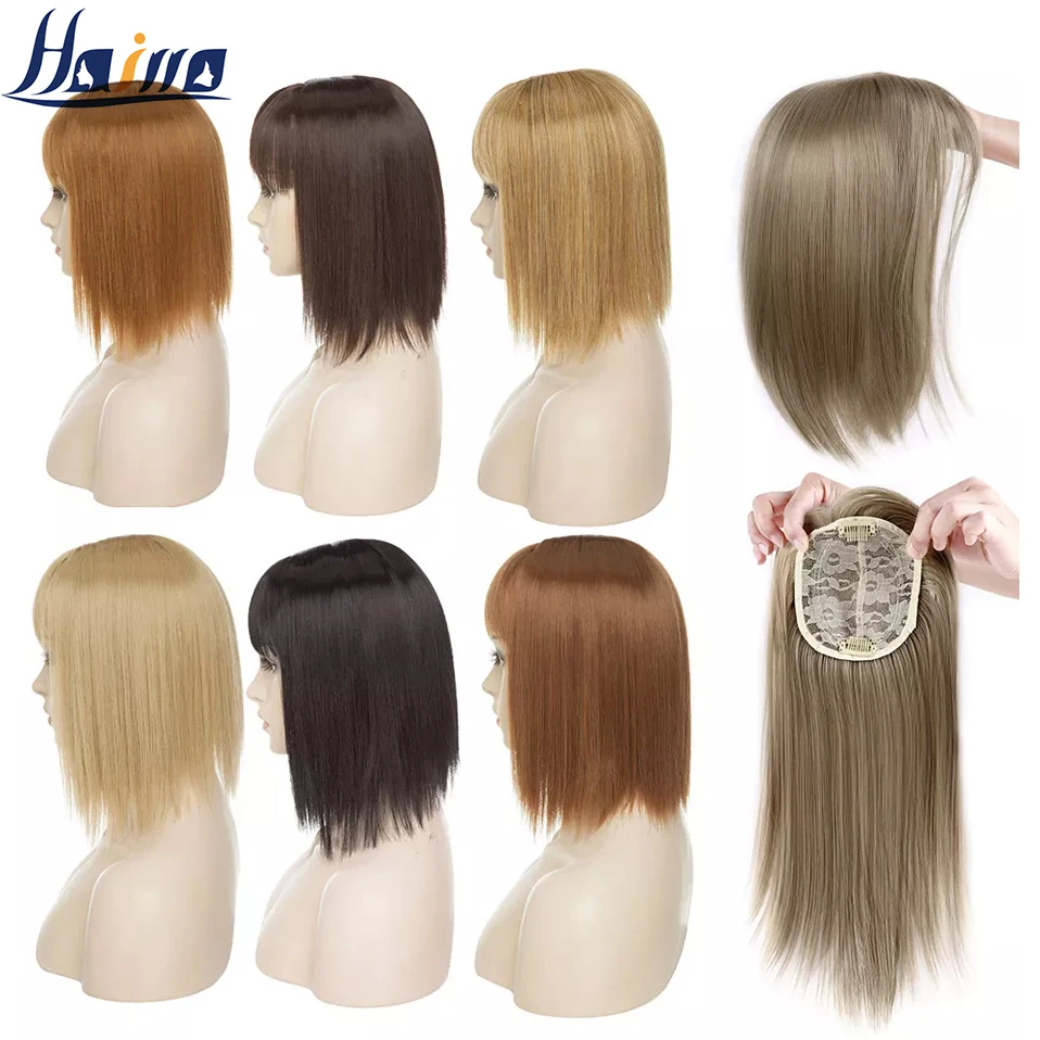 HAIRRO-extensiones de cabello sintético para mujer, accesorio capilar liso de 11 pulgadas con flequillo, 16 colores