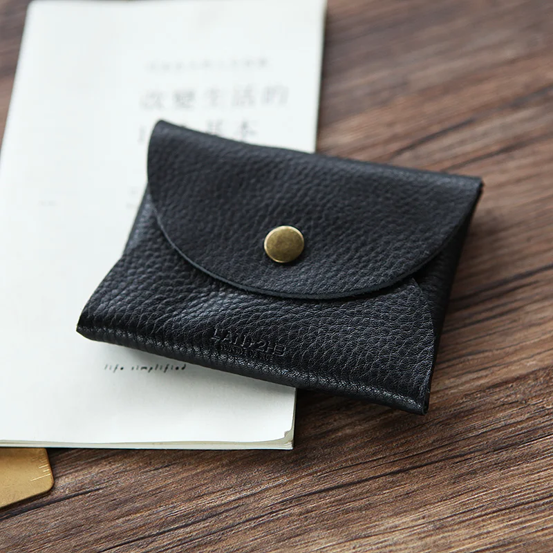 Кошельки LANSPACE из натуральной кожи с застежкой для монет маленькие бумажники