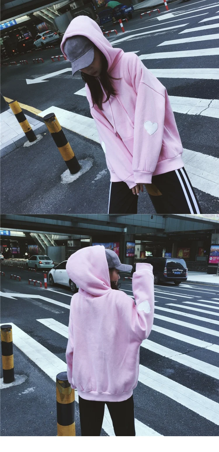 Sudaderas mujer осенний Женский пуловер, толстовки, корейский Ulzzang Harajuku розовый свитер с капюшоном, топы для женщин