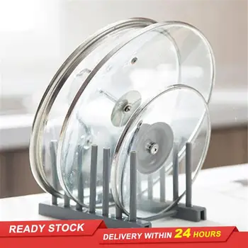 

Kitchen Organizer Pot Lid Rack Stainless Steel Spoon Holder Pot Lid Shelf Cooking Dish Rack Pan Cover Stand Kitchen Accessories