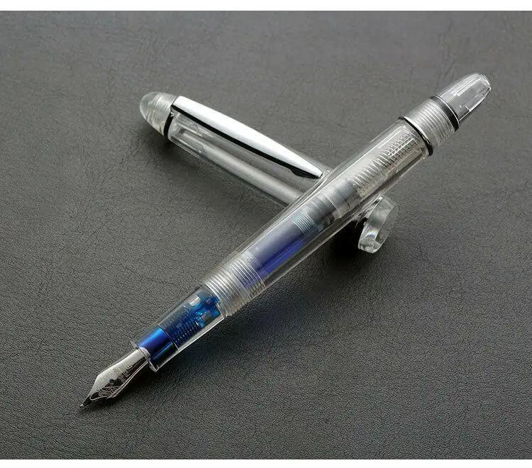 

Updated Version SKB F19 Clear Transparent Fountain Pen Screw Cap Converter Pen