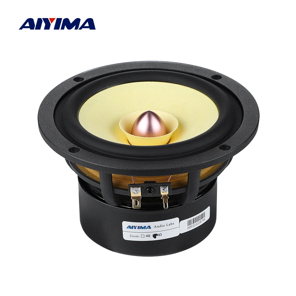 

AIYIMA 1Pcs 5.25 Inch Full Range Sound Speaker 4 8 Ohm 50W Aluminum Cone Bullet Speaker Bookshelf Hifi Home Theater Loudspeaker