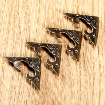 

20Pcs Antique Brass Furniture Corner Brackets Jewelry Gift Box Wood Case Decorative Feet Leg Corner Protector for Furniture