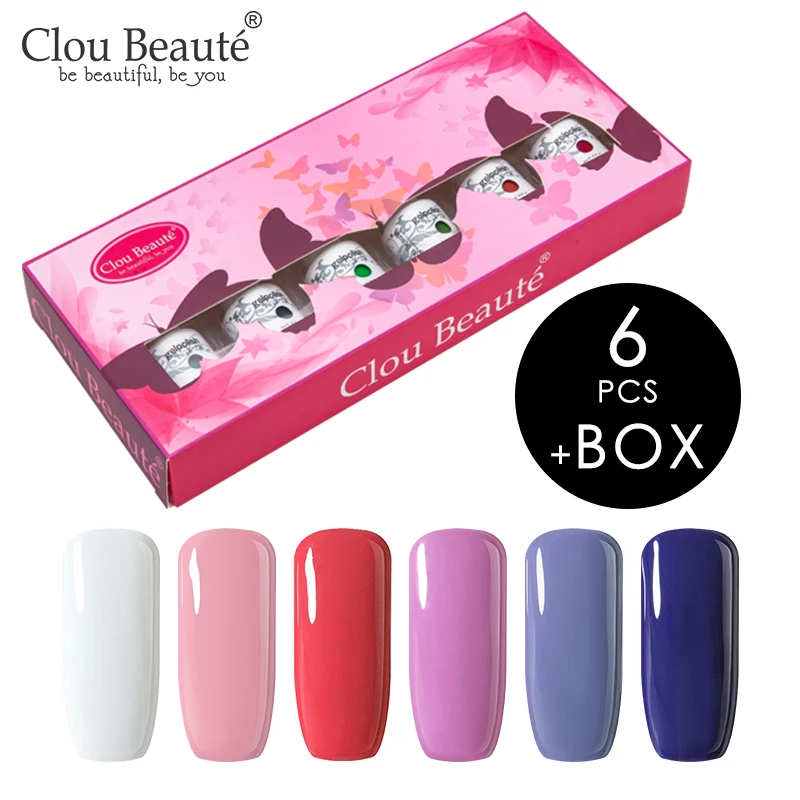 Clou Beaute 85 цветов Гель-лак подарочный набор Полупостоянный светодиодный Гель-лак для ногтей набор лак для ногтей цветная Серия 6 шт/8 шт 8 мл - Цвет: ZH14-6pcs(gift box)