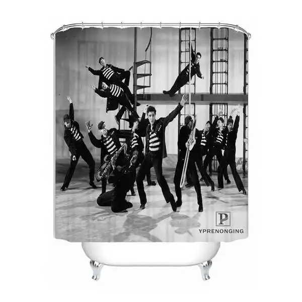 Shower Curtain Custom Rock by Elvis Водонепроницаемая занавеска для душа домашняя ванная комната s крючки полиэфирная ткань мульти Sizes180509-08 - Цвет: Shower Curtain