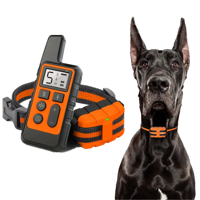 Collar de entrenamiento para perros / collar antiladridos control remoto de múltiples tamaños de collares para perros resistente al agua sonido de vibración recargable Blue antiladridos 500m 