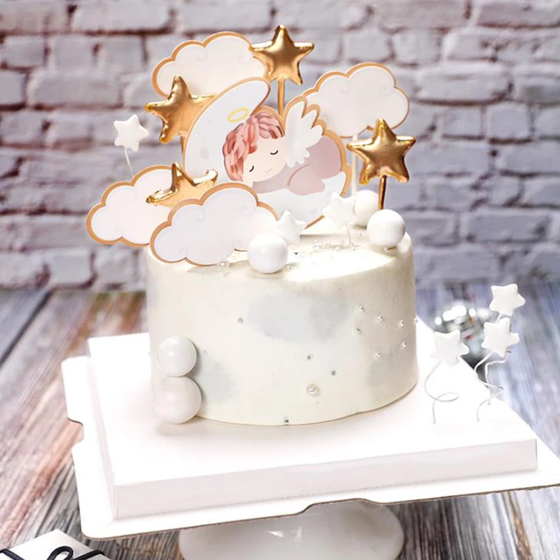 cloud baby shower cake