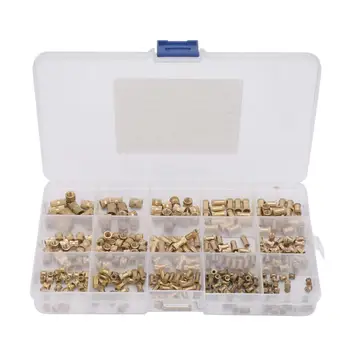 

330pcs M2 M3 M5 Brass Insert Nut Isolation Column Knurl Insert Nut Kit wood screw and nut Round Injection Molded Knurled Nut