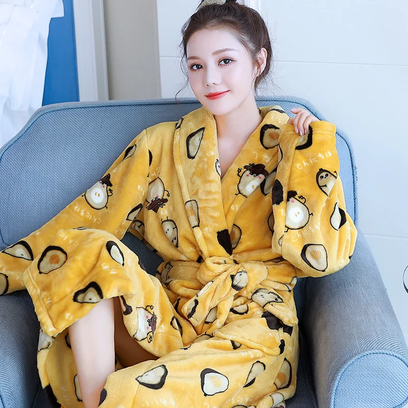 Кимоно коралловый халат из флиса Детские халаты для женщин Зимний в виде сердца