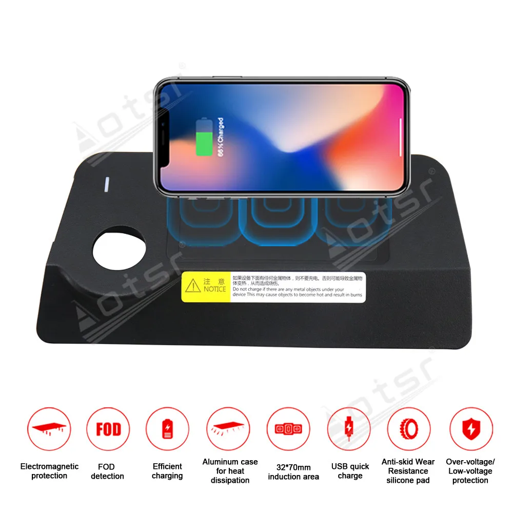 Qi Car Wireless Charger For Jeep Cherokee 2018 Intelligent Infrared