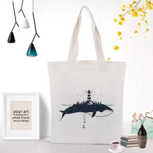 Сумка-тоут черная иллюстрация Холщовая Сумка для покупок текст DIY ежедневное использование пользовательский принт Логотип эко многоразовая утилизация