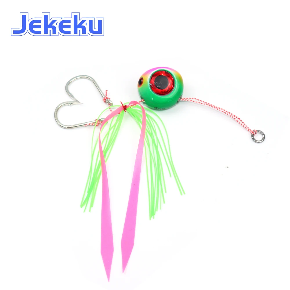 Новинка, 5 шт., металлическая рыболовная приманка JEKEKU для джиггинга, 100 г, Тонущая искусственная приманка для рыбной ловли с вспомогательным 2 крючками, приманка для джиггинга