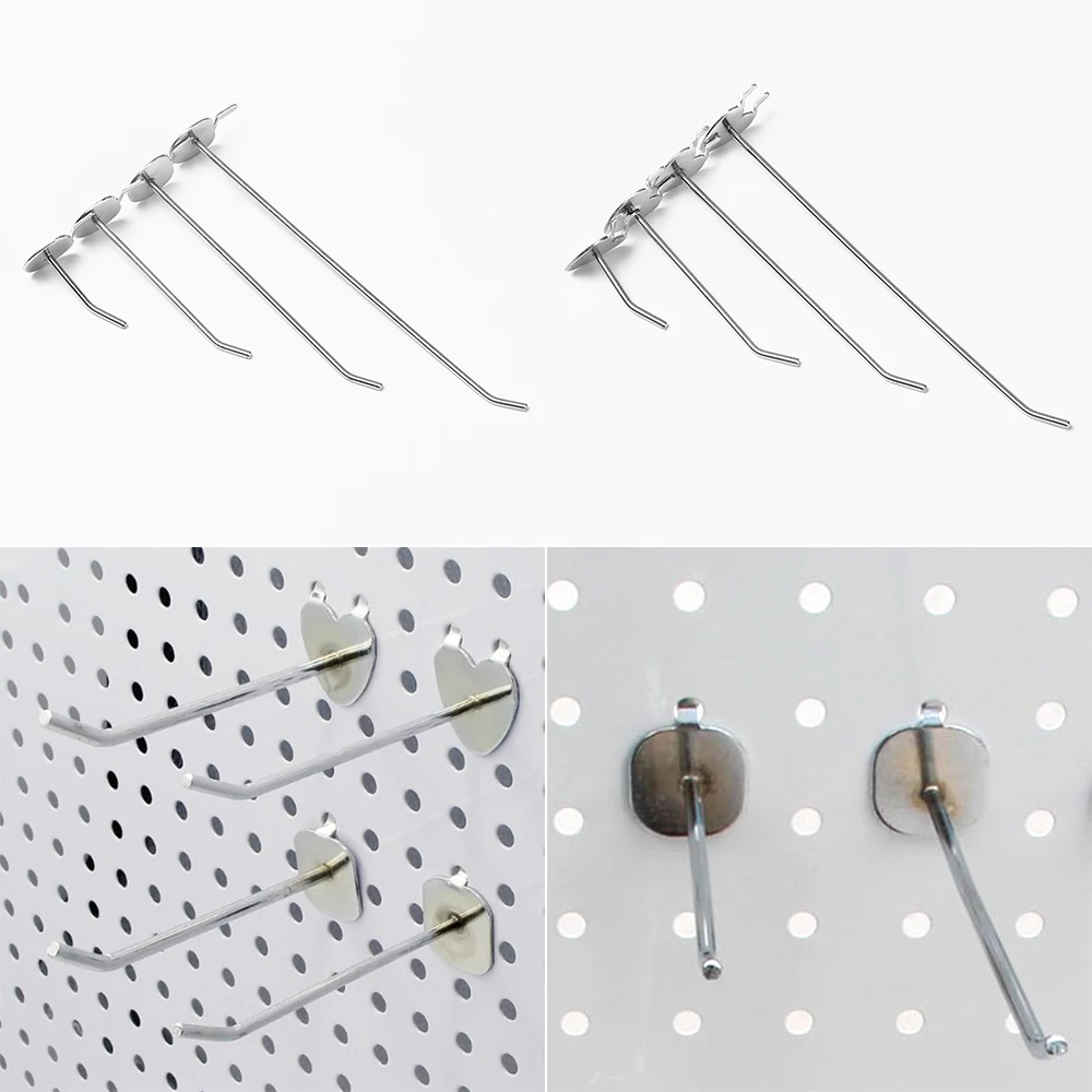 5 шт. прочная металлическая перфорированная вешалка один Pegboard крюк полки