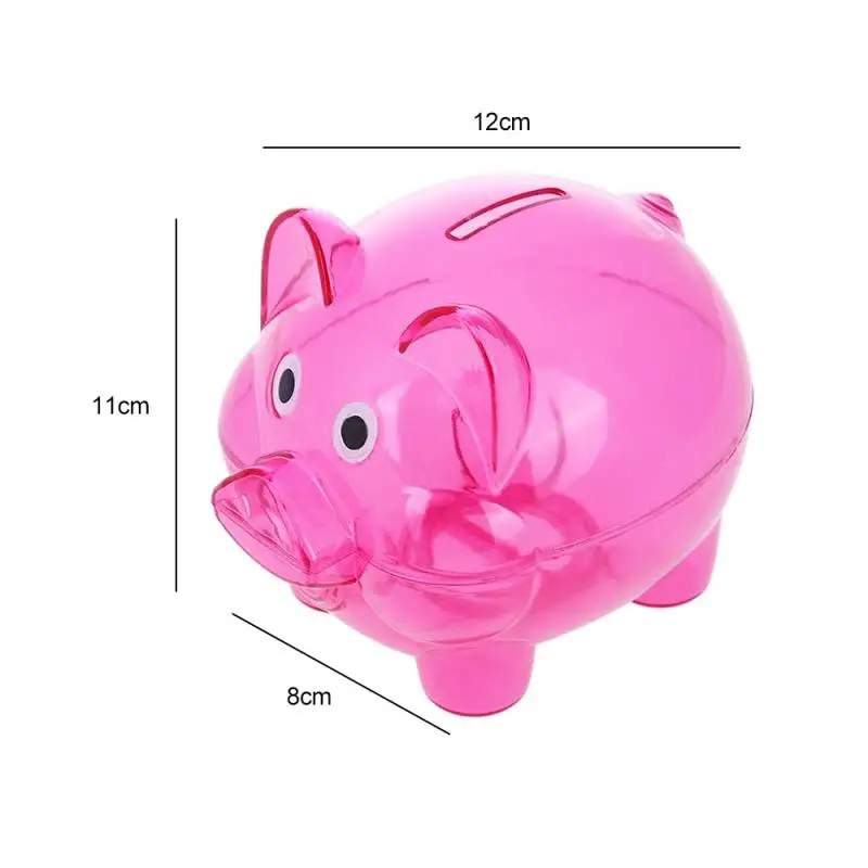 Piggy Bank Coin Box Kids Money Storage Bank Home Decoration Transparent Plastic Saving Boxes For Children Pretend Play Toy Gifts