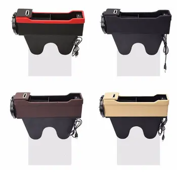 

Multifunctional Car Seat Crevice Organizer with Cup Holder and USB Front Seat Filler Leather Storage Box Suitable For Most Cars