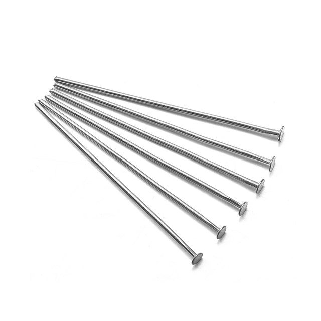 Flat Head Pins 18 20 25 30 35 40mm Eye Pins Rod Findings For Diy Jewelry Making Beading Connector Accessories Supplies