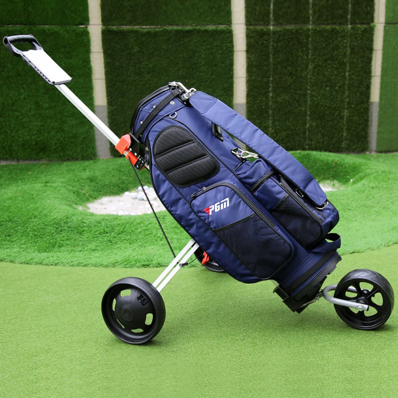 Professional Folding Golf Bag Trolley Outdoor Sports Travel Airport Baggage Check Carrier Cart Stroller Golf Pitch Tool Supplies