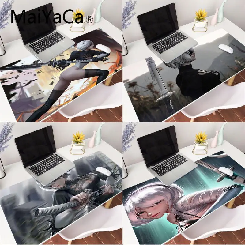 

MaiYaCa 70x30cm NieR Laptop Gaming Mice Mousepad Gaming Mouse Pad Large Locking Edge Keyboard 80x30cm Deak Mat for Cs Go LOL