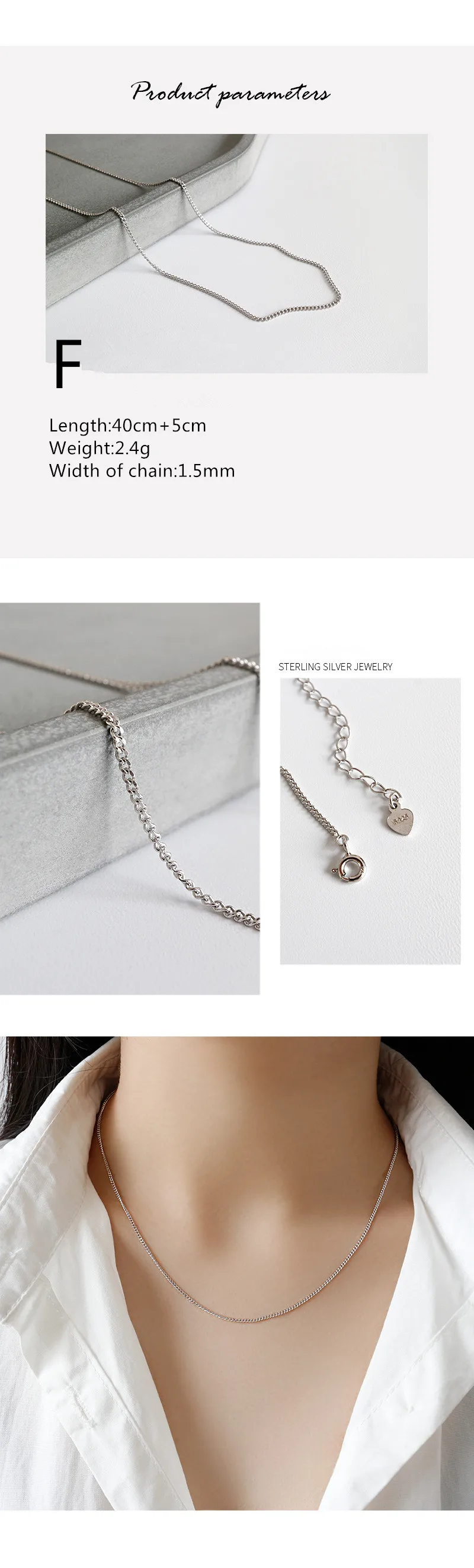 Стерлингового серебра 925 ожерелья для женщин аксессуары collier femme, минималистичные бусины с имитацией змеиной шкуры цепи ожерелье ювелирные изделия colar