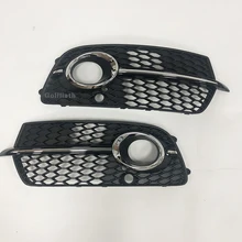 ABS Fog lamp grille For Audi Q5 S-Line SQ5 Sport 2014-2017 4 Door Front Bumper Grill ABS fog light box