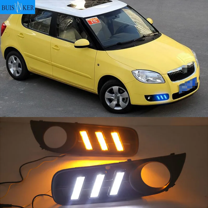 

LED Daytime Running Light With Fog Lamp Cover For Skoda Superb 2008-2011,Super Brightness Waterproof ABS Car DRL 12V