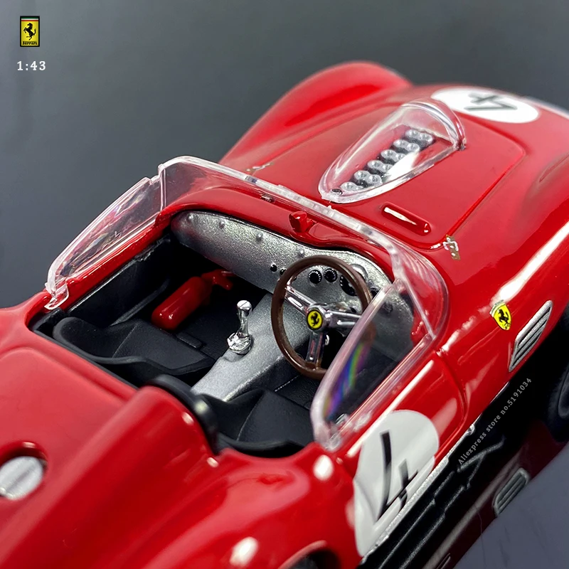 Bburago 1:43 Ferrari 250 Rossa 1959 series Acrylic Glift Box Packging car model Simulation Alloy Car Model Collect gifts toy