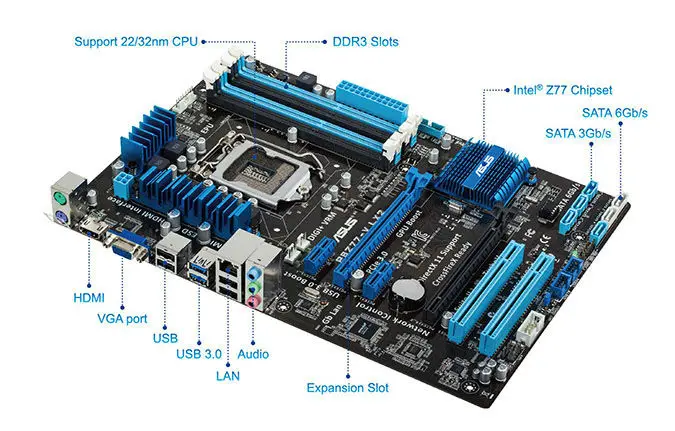 Used,for Asus P8Z77 V LX2 Desktop Motherboard Z77 Socket LGA 1155 i3 i5 i7  DDR3 32G SATA3 USB3.0 ATX|Motherboards| - AliExpress