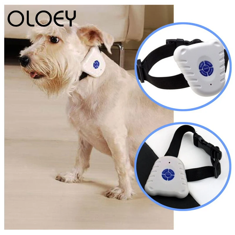 

Electric Pet Dog Training Collar Ultrasonic Control Anti Barking Dog Training Device All Size Shock Vibration Sound No Battery