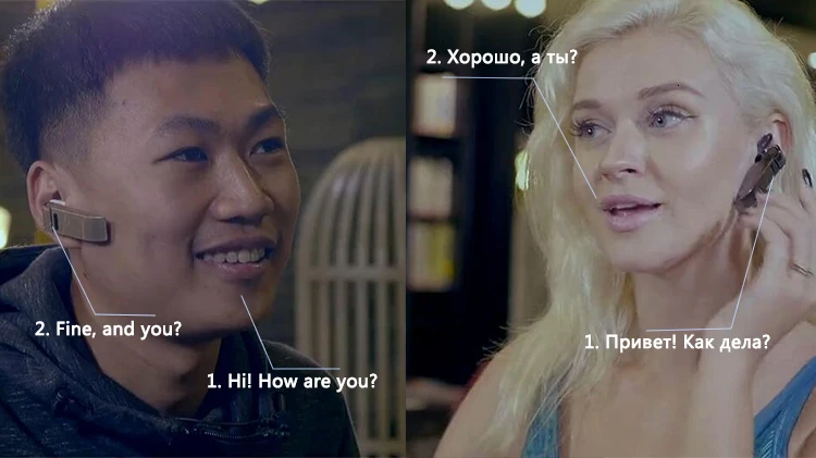 Для дропшиппинг микрофон Смарт Bluetooth 27 языков интеллектуальное приложение онлайн переводчик Наушники Беспроводные Бизнес наушники
