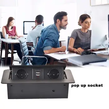 

Desktop Pop-up Socket Hidden Multimedia Information Box Pop-up Outlet for Office Conference Furniture Table Chairs