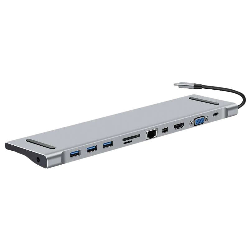 FFYY-11 в 1 концентратор Usb Type C к Hdmi Vga Rj45 Usb 3,0 концентратор конвертер с Sd/Tf кард-ридер Usb C адаптер для Macbook Pro