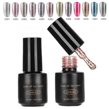 

Nail Gel 12 Bottles Glitter Nail Art UV Gel Quick Coloring Soak Off Gel Polish Manicure Tool