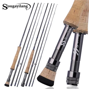 LOW PRICE ❤️ Sougayilang 4 Section 2.7M Fly Fishing Rod Portable EVA / Metal Handle Carbon Fiber Body Fly Rod Outdoor Bass Fishing Pole - discount item 48% OFF Sports & Entertainment