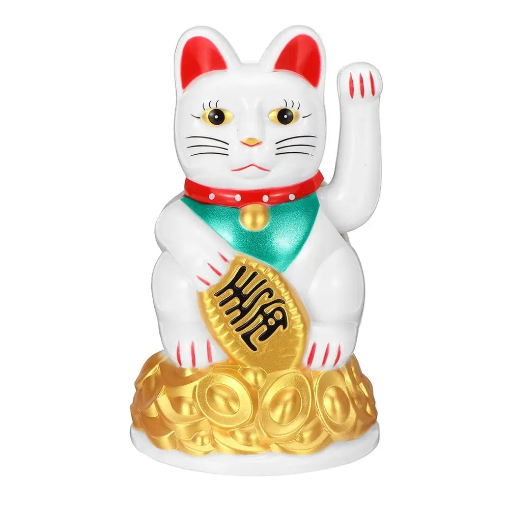 White Китайская удача Богатство счастливый развевающийся Кот Манеки Неко деньги счастливый кот фэн-шуй ремесло украшения для дома и офиса - Цвет: White