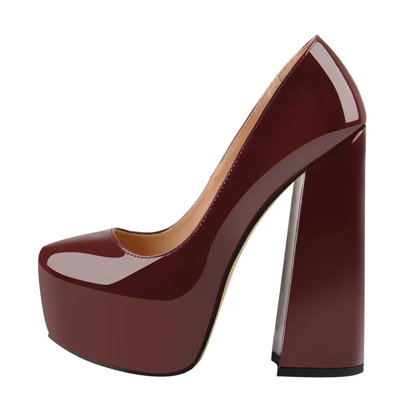 Onlymaker/женские туфли с круглым носком на платформе 15-16 см; туфли с ремешком на щиколотке на не сужающемся книзу высоком массивном каблуке; модельные туфли на толстом каблуке в форме копыта; большие размеры - Цвет: Y8926A
