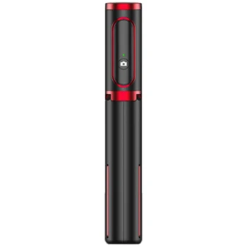 

Wireless Bluetooth Selfie Stick Integrated Tripod Portable Telescopic Rod for Mobile Phone Self Timer Red + Black