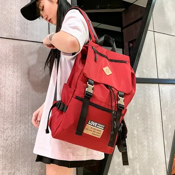 

Black Backpack Women School Bags for Girls Teen Soft Nylon Solid Casual Travel Back Pack College Drawstring Bagpack School