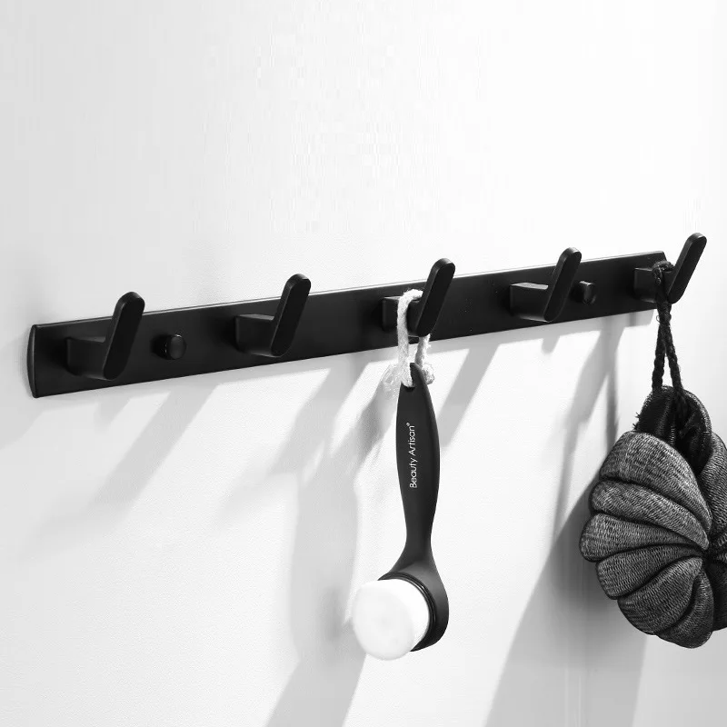 

1Pc Creative Wall-mounted Space Aluminum Robe Hook Kitchen Door Coat Hanger Bathroom Towel Rack