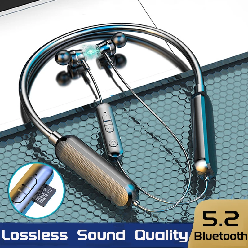 Wireless Bluetooth 5.2 Earphones Neckband Stereo Sports