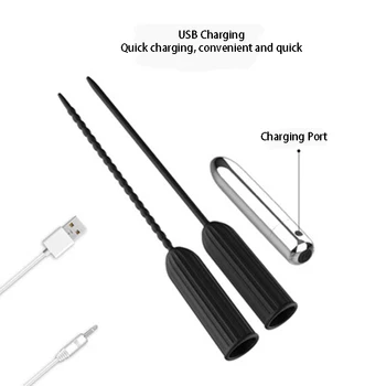 Long Penis Plug Vibrator Silicone Urethral Catheter Sex Toys For Men Masturbator Vibrating Urethra Sound Dilator Dick Massager 4