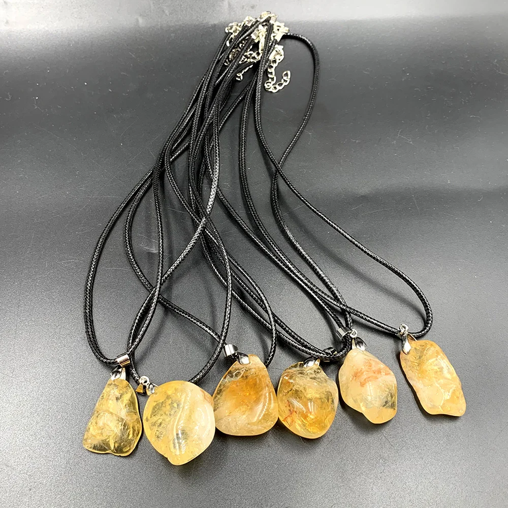 6pcs Natural Irregular Crystal Citrine 