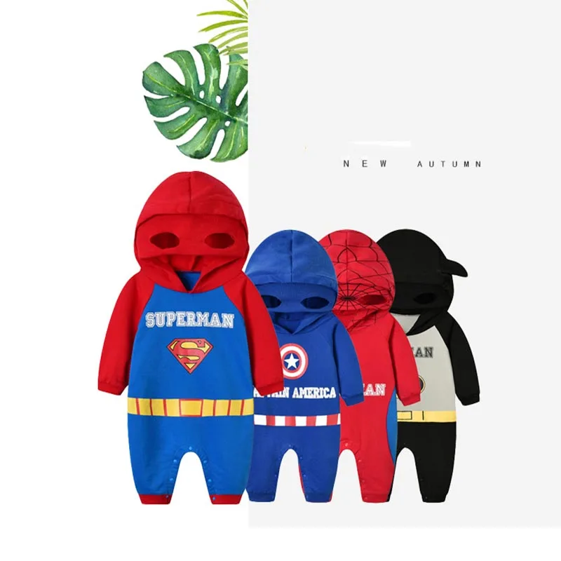 

Baby boy girl hoody rompers 100% Cotton Autumn long sleeve Superman Rompers Bebe super heros custume toddler Clothes