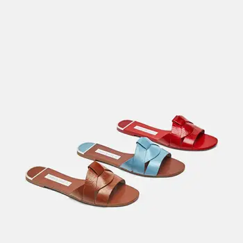 

sandals female summer outdoor wear travel vacation flat lazy cross ladies slippers pantoffels dames